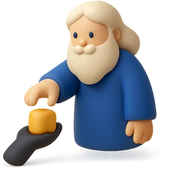 Illustration of the literal translation: Give it, God!