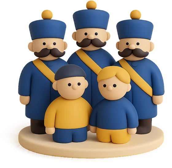 Illustration of the literal translation: Where there are two Ukrainians, there are three hetmans.
