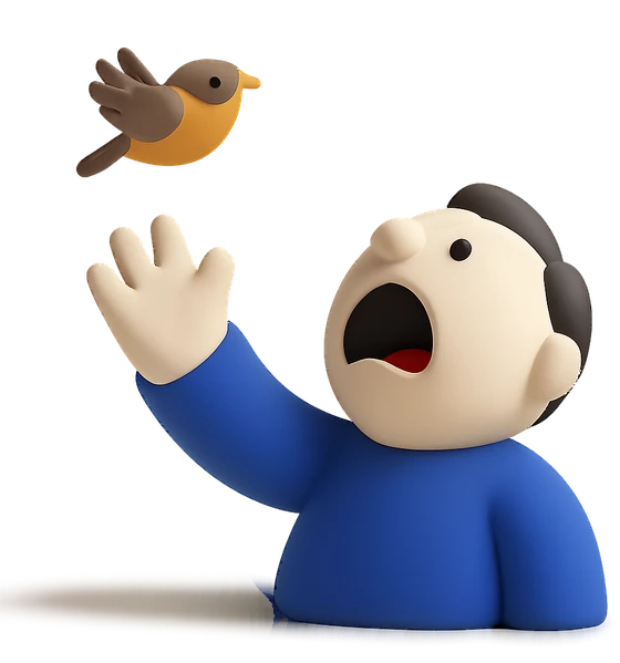 Illustration of the literal translation: A word is not a sparrow: it flies out and you will not catch it.