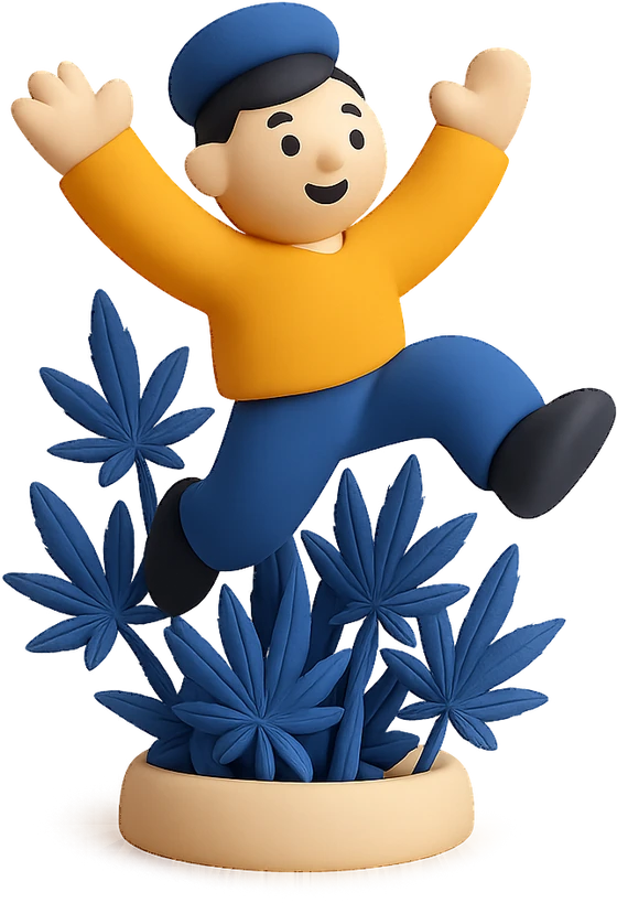 Illustration of the literal translation: He jumped out like Pylyp out of the hemp.
