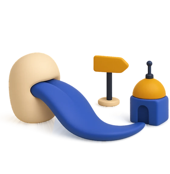 Illustration of the literal translation: The tongue will lead you to Kyiv.